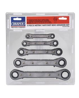 Draper Tools Metric Ratcheting Ring Spanner Set (5 Piece) DRA31991