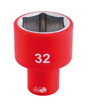 Draper Tools 1/2 Sq. Dr. Fully Insulated VDE Socket (32mm) DRA32017