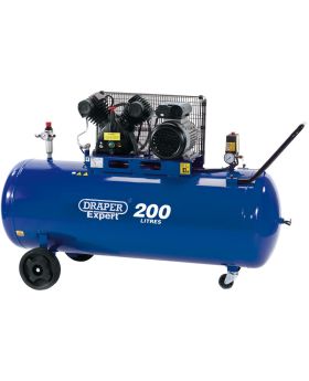 Draper Tools 200L V-Twin Belt-Driven Air Compressor (2.2kW) DRA34383