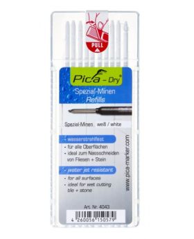 PICA Dry Special refill - Water Jet Resistant - Permanent - 10 Pack of White 4043