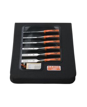 Bahco 424P-S6-ZC 8pce Chisel Set In Case With Sharpening Kit