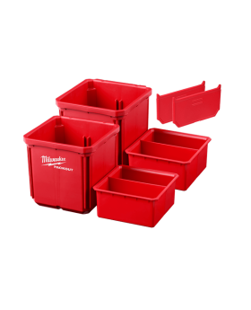 Milwaukee 48228062 PACKOUT Bin 2pce Set with Removable Interior Tray & Dividers