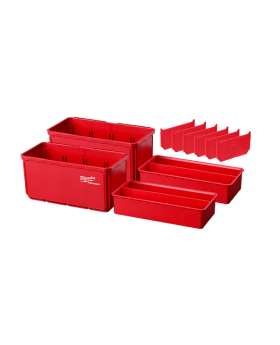 Milwaukee 48228063 PACKOUT™ 2pce Large Bin Set with Removable Interior Tray & Dividers