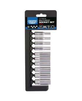 Draper Tools 1/4 Sq. Dr. Metric Multi-Drive&#174; Deep Socket Set (10 Piece) DRA50048