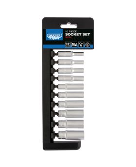 Draper Tools 1/4 Sq. Dr. Metric Deep Socket Set (10 Piece) DRA50114