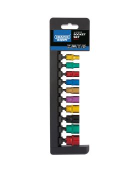 Draper Tools 1/4 Sq. Dr. Metric Coloured Socket Set (10 Piece) DRA50151