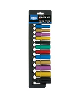 Draper Tools 3/8 Sq. Dr. Metric Coloured Deep Socket Set (12 Piece) DRA50197