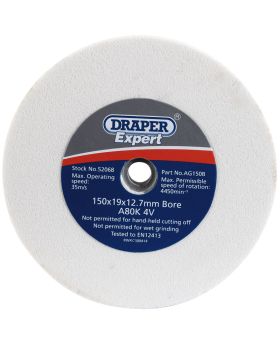 Draper Tools 150 X 19mm Grinding Wheel 80 Grit DRA52068