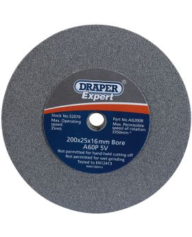 Draper Tools 200 X 25mm Grinding Wheel 60 Grit DRA52070