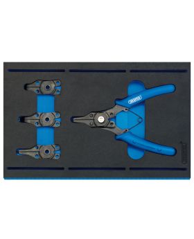 Draper Tools Interchangeable Circlip Plier Set in 1/4 Drawer EVA Insert Tray (5 Piece) DRA63196