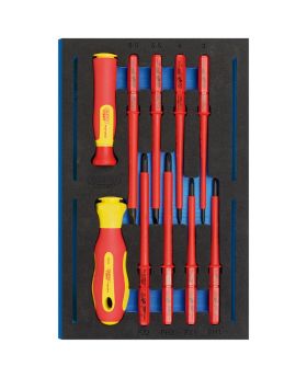 Draper Tools VDE Ergo Plus Screwdriver Set in 1/4 Drawer EVA Insert Tray (10 Piece) DRA63359