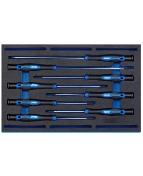 Draper Tools Extra Long Precision Screwdriver Set in 1/4 Drawer EVA Insert Tray (8 Piece) DRA63399