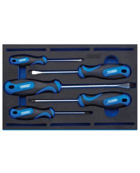 Draper Tools Soft Grip Screwdriver Set in 1/4 Drawer EVA Insert Tray (5 Piece) DRA63400