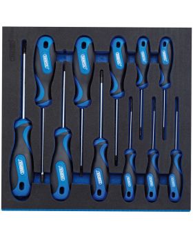 Draper Tools TX-STAR&#174; Security Soft Grip Screwdriver Set in 1/2 Drawer EVA Insert Tray (11 Piece) DRA63403