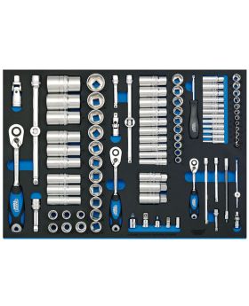 Draper Tools 1/4, 3/8, and 1/2 Socket Set in Full Plus Drawer EVA Insert Tray (96 Piece) DRA63537