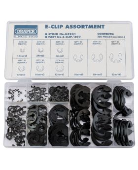 Draper Tools E Clip Assortment (300 Piece) DRA63941