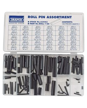 Draper Tools Roll Pin Assortment (120 Piece) DRA63943