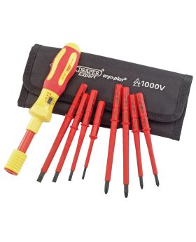 Draper Tools Ergo Plus&#174; Interchangeable VDE Torque Screwdriver Set (9 Piece) DRA65372