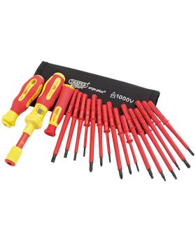 Draper Tools Ergo Plus&#174; Interchangeable VDE Torque Screwdriver Set (19 Piece) DRA81762