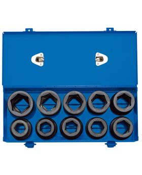 Draper Tools 1 Sq. Dr. Combined MM/AF Impact Socket Set in Metal Case (10 Piece) DRA83282