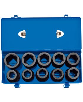 Draper Tools 1 Sq. Dr. Combined MM/AF Deep Impact Socket Set in Metal Case (10 Piece) DRA83283