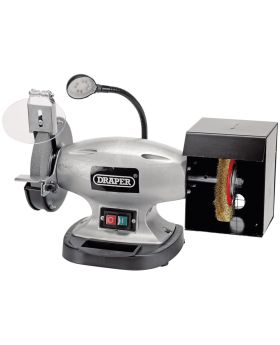 Draper Tools 150mm Bench Grinder with Wire Wheel and LED Worklight (370W) DRA83421