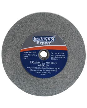 Draper Tools 150 X 19mm Grinding Wheel 80 Grit DRA83816