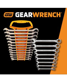 GEARWRENCH 12 PC. METRIC OPEN END RATCHETING WRENCH SET + BONUS 8Pc SAE SET 85597BW