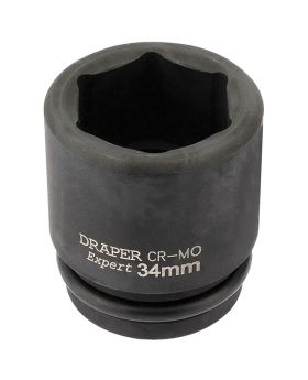 Draper Tools Expert 34mm 3/4 Square Drive Hi-Torq&#174; 6 Point Impact Socket DRA93267