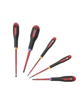 Bahco BE-9882S 5 piece Insulated 1000v ERGO Handled Screwdriver Set