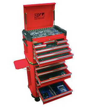 SP Tools sp50540 408pc MM/SAE Tool Kit in Nitro Red Tool Storage