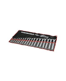 POWEBUILT Long Series Ring & Open End Spanner Set - 19pc Metric WC7065