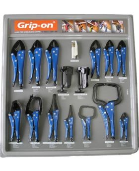 GRIP ON Locking Plier Set With Shadow Board-16pce WHC1SET1639