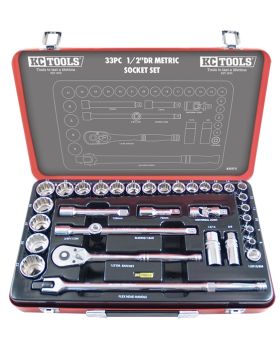 KC Tools A13173  33 PIECE 1/2" DRIVE METRIC SOCKET SET