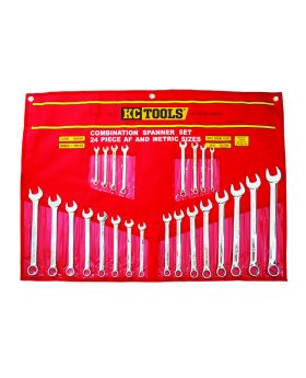 KC Tools A13328 24Pce Combination Ring & open End Spanner Set-24pce