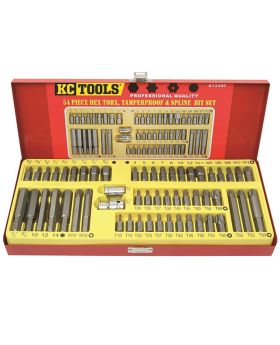 KC Tools A13390 54pce Bit Set - Hex, Torx, Tamperproof & Spline Drive