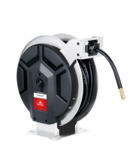 ALEMLUBE HR90085 Twin Pedestal Air/Water Hose Reel C/W Hose - 20m X12mm