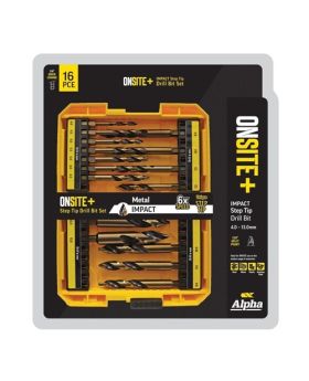 ALPHA 1/4 Hex ONSITE+ Step Tip Impact Driver Drill Bit Set - 16PCE- SM16ST