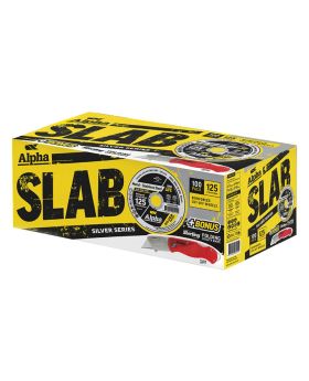 Alpha SLAB Cutting Disc 125x1.0mm Silver Series x100 Pack With Bonus Sterling Folding Utility Knife