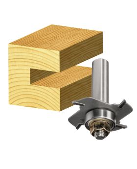 Carbitool Router Bit-Slotting Cutter Assembly with Ball Bearing Guide Carbide Tipped-1.6MM TCT, 4 FLT 1/2 SHK