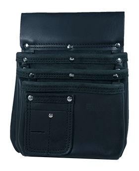 BUILDPRO Tradie Leather Belt- Nail Bag 3 Pocket LBNBS3B