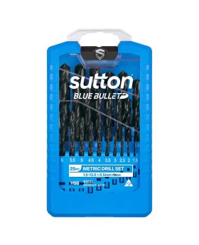 SUTTON HSS Blue Bullet  Jobber Drill Bit Set D102 25pce Metric D102SM3
