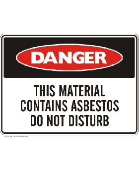 WARNING CONTAINS ASBESTOS SIGN S18-A