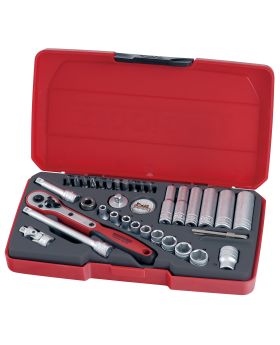 Teng Tools 36 PIECE 1/4" DRIVE SOCKET SET BD