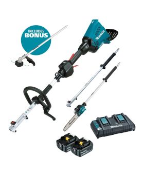 MAKITA 2 X 18V BRUSHLESS MULTI-FUNCTION POWERHEAD & POLE SAW KIT DUX60PSPT2