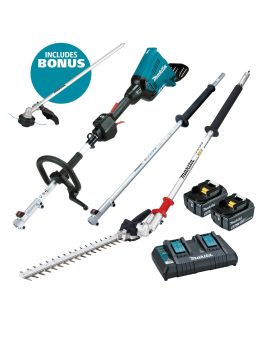 MAKITA 2 X 18V BRUSHLESS MULTI-FUNCTION POWERHEAD & HEDGE TRIMMER KIT DUX60PHPT2