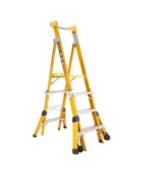 Gorilla FPL0406-I Adjustable height platform ladder 1.5-1.8 (4-5-6ft) Fibreglass 150kg Industrial