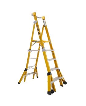 Gorilla FPL0508-I Adjustable height platform ladder 2.1-2.4m (5-6-7-8ft) Fibreglass 150kg Industrial