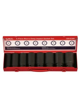 Genius  3/4" Drive 8pce Deep Impact Socket Set-Metric