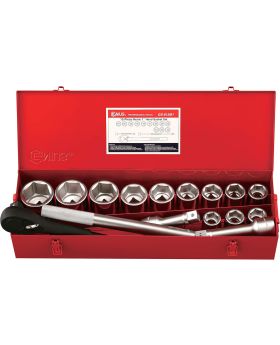 Genius Tools 15 Piece 1" Dr. Metric Hand Socket Set (CR-Mo) GS-815M1